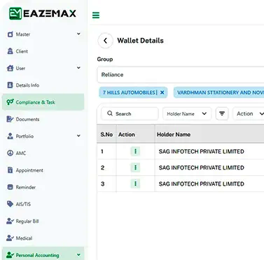 EazeMax E-wallet Management