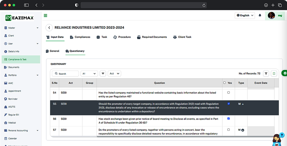 EazeMax Identify Requirments and Event Selection