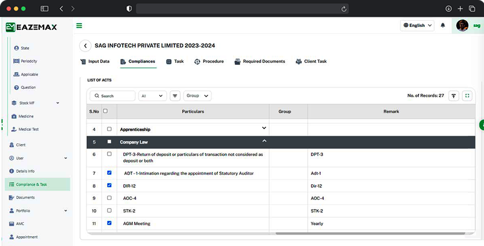 EazeMax Navigate Compliance Page